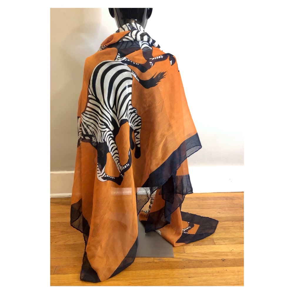 Zebra Print Sheer Scarf / Shawl / Wrap / Sarong